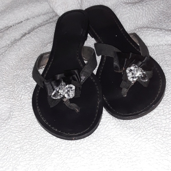 ⚡Guess black flat flip flops- ribbon& bling - Picture 3 of 8